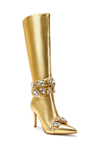 EMBELLISHED KNEE BOOTS