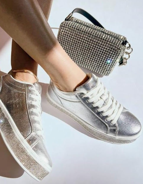 Rhinestone Bling Platform Sneakers