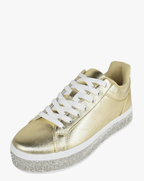 Rhinestone Bling Platform Sneakers