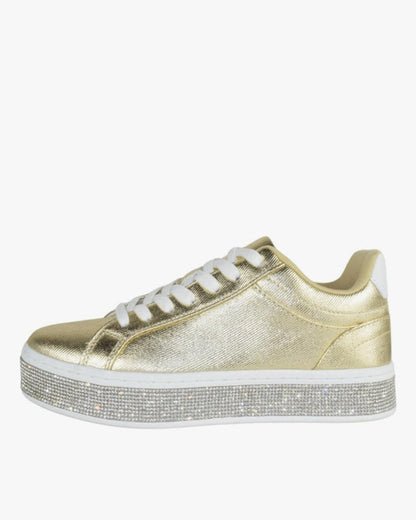 Rhinestone Bling Platform Sneakers