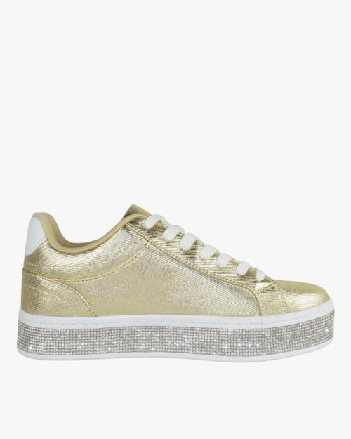 Rhinestone Bling Platform Sneakers