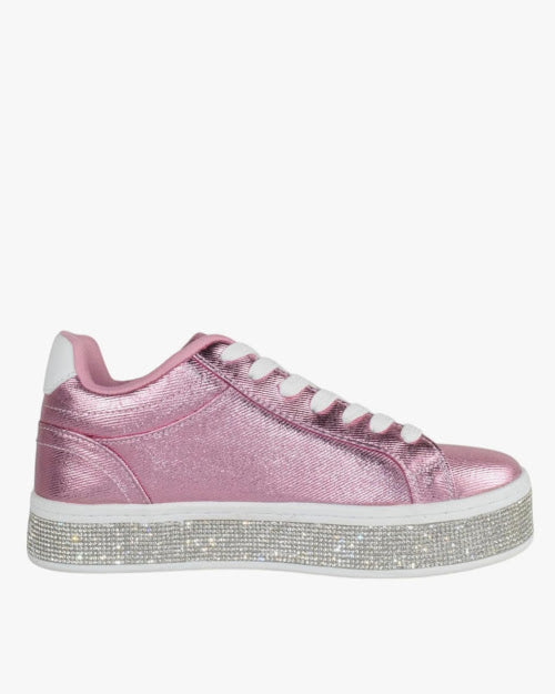 Rhinestone Bling Platform Sneakers