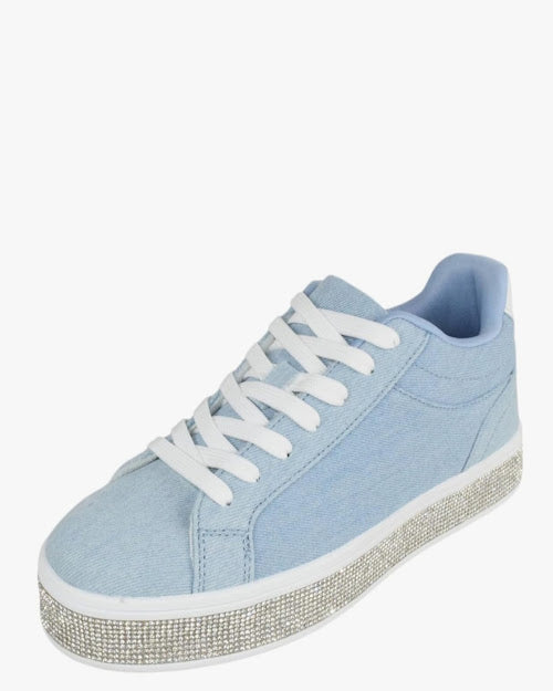 Rhinestone Bling Platform Sneakers