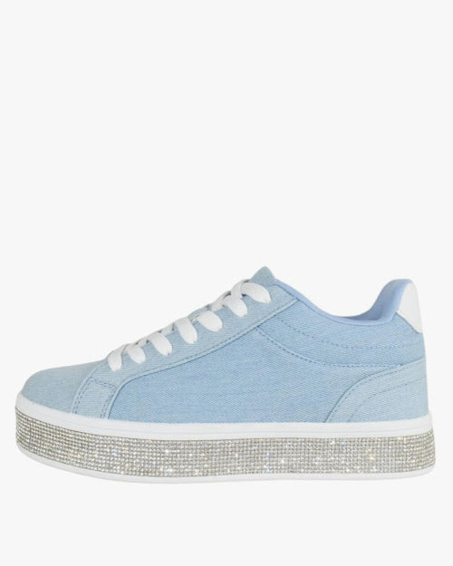 Rhinestone Bling Platform Sneakers