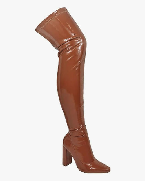 Chunky Faux Leather High Boots