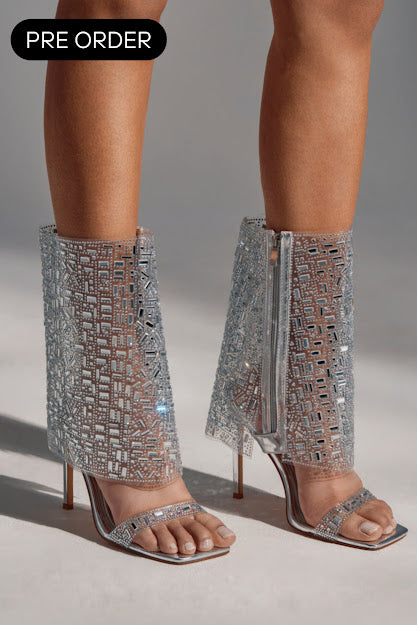 Clear Rhinestone Stiletto Heels
