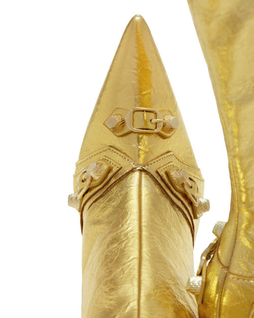 GOLD METALLIC LEATHE KNEE BOOTS
