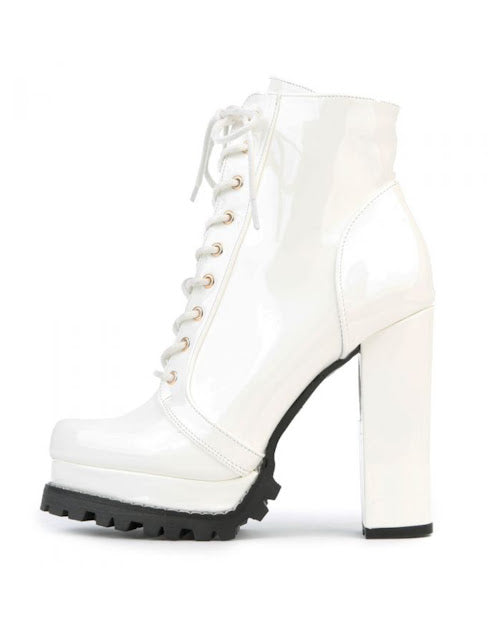 Chunky Faux Patent Booties