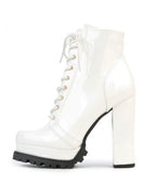 Chunky Faux Patent Booties