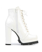 Chunky Faux Patent Booties