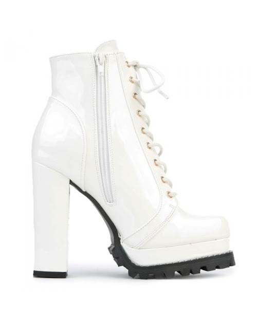 Chunky Faux Patent Booties