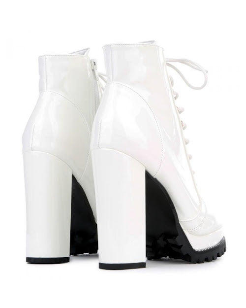 Chunky Faux Patent Booties