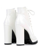 Chunky Faux Patent Booties