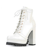 Chunky Faux Patent Booties