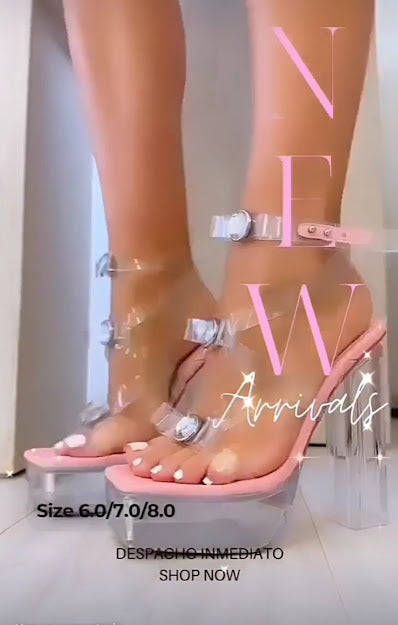 Clear Strappy Platform Heels