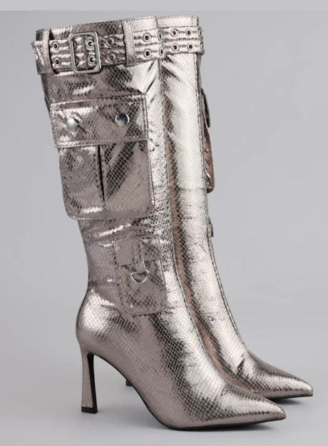 HOT BUCKLED STILETTO BOOTS