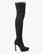 FAUX SUEDE/ LEATHER HIGH BOOTS