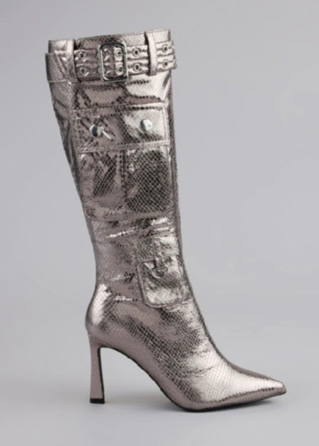 HOT BUCKLED STILETTO BOOTS