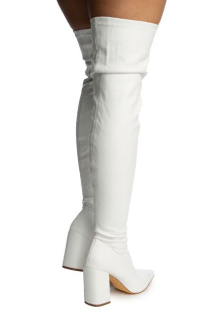 CHUNKY LEATHER KNEE BOOTS