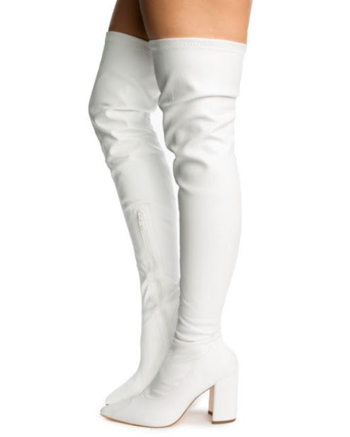 Chunky Pointed Over High Boots