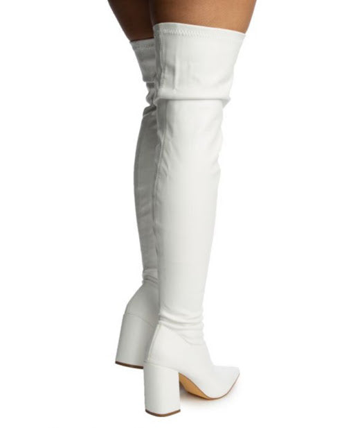 Chunky Pointed Over High Boots