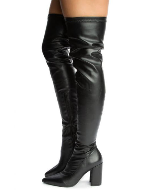 Chunky Pointed Over High Boots