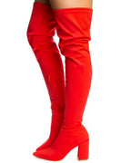 CHUNKY POINTED OVER HIGH BOOTS