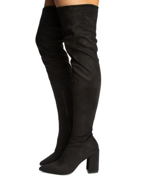 Chunky Pointed Over High Boots