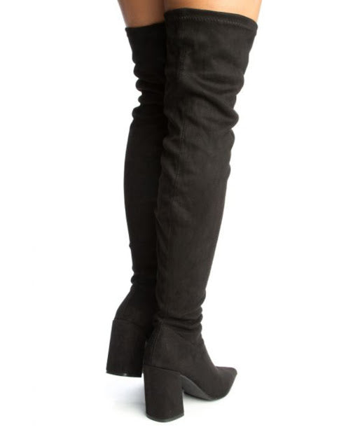 CHUNKY POINTED OVER HIGH BOOTS