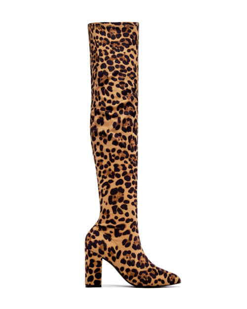 Block Suede Over Knee Boot