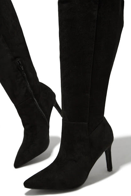 FAUX SUEDE BELOW KNEE BOOTS