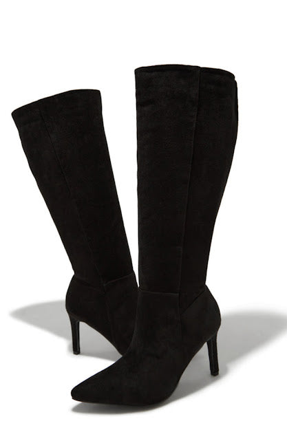 FAUX SUEDE BELOW KNEE BOOTS