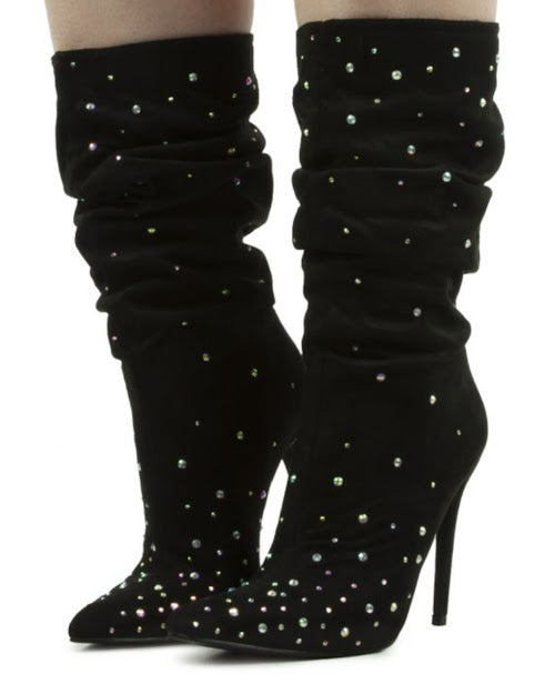 BRUCHED SPARKLY BOOTIE