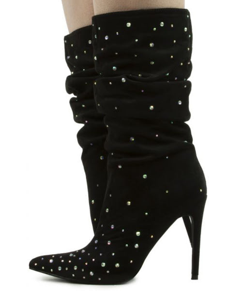 BRUCHED SPARKLY BOOTIE