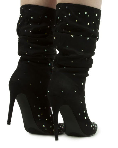 BRUCHED SPARKLY BOOTIE