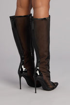 BOLD STATEMENT MESH KNEE BOOTS