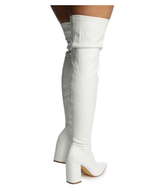CHUNKY LEATHER KNEE BOOTS