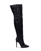 STAR FAUX LEATHER HIGH BOOTS