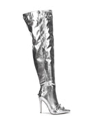 STAR FAUX LEATHER HIGH BOOTS