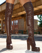 CHUNKY STRETCH PU OVER BOOTS
