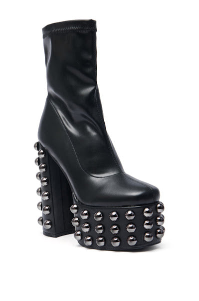 GUN METAL PLATFORM BOOTIES
