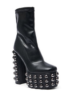 GUN METAL PLATFORM BOOTIES