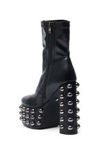 GUN METAL PLATFORM BOOTIES