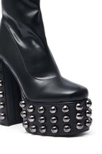 GUN METAL PLATFORM BOOTIES