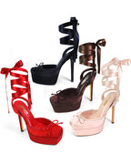 PLATFORM BALLET LACE UP HEELS