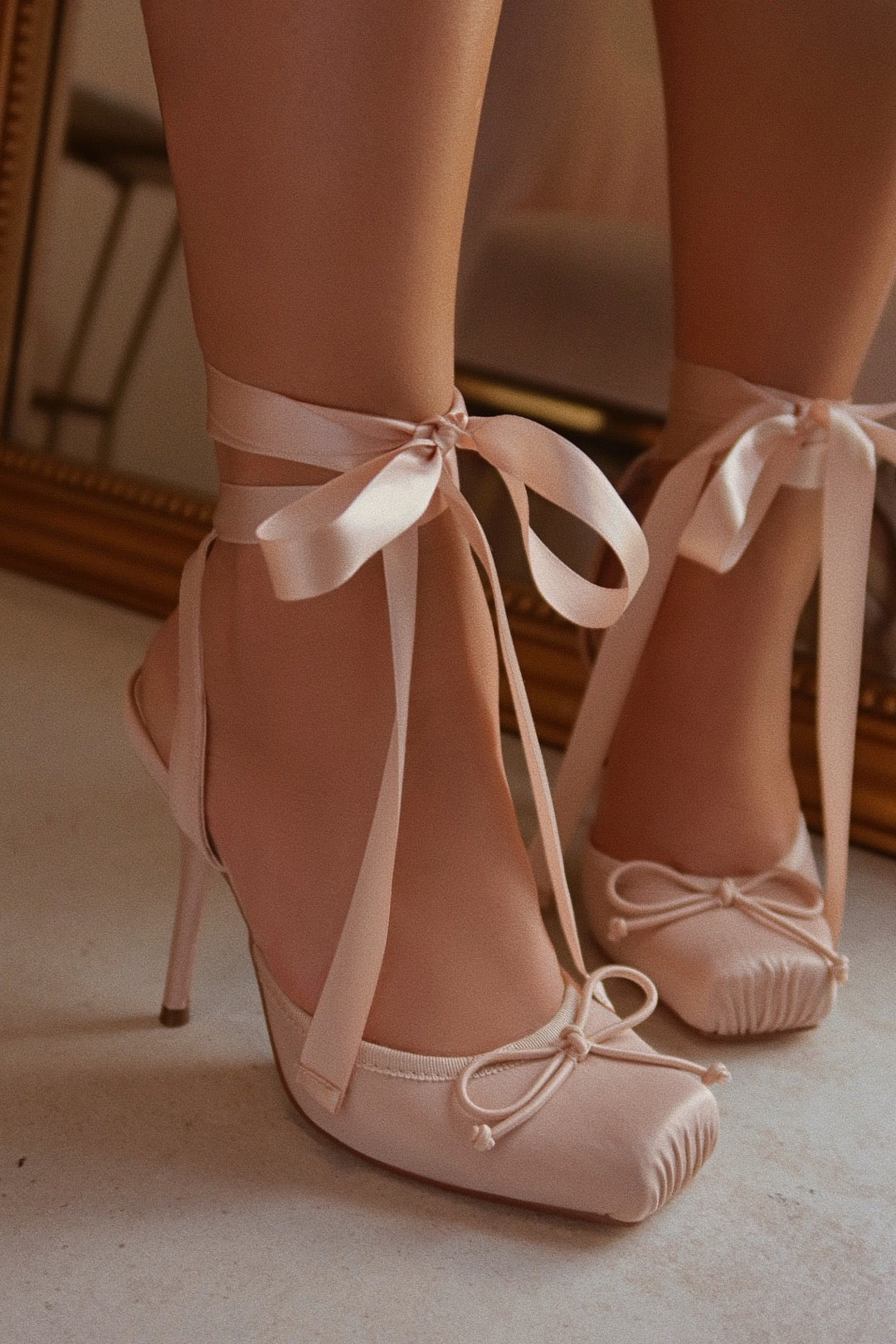 PRETTY BALLET LACE UP HEELS