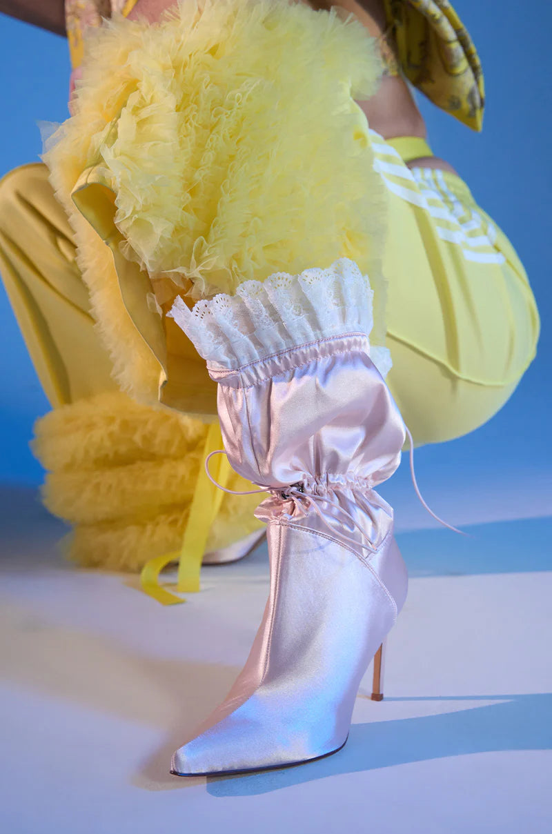 Satin Pointed Bootie