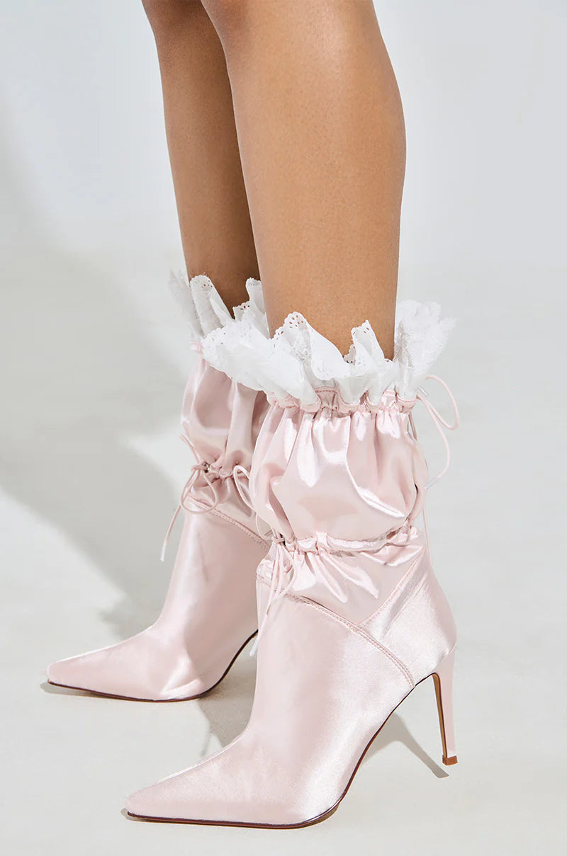 Satin Pointed Bootie