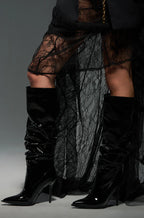 PU SLOUCH KNEE BOOTS