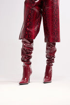 PU SLOUCH KNEE BOOTS